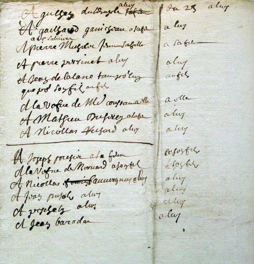 Convocation vve coustans en 1660