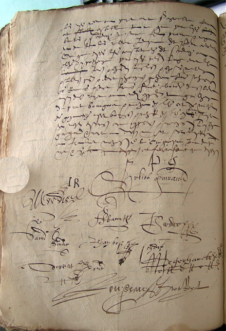 Réception d'un maître en 1584